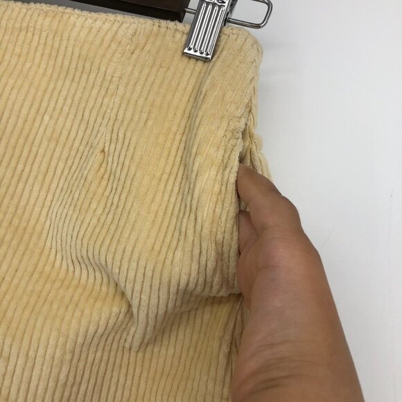 BP Nordstrom yellow corduroy mini skirt w/ pockets and front slit high waist XS - Picture 3 of 12